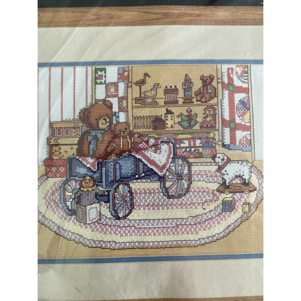 BUCILLA PRINTED COUNTER CROSS STITCH GRANDMA'S ATTIC 40378 Vintage 9x12